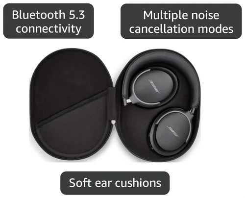 Vista 3 de Auriculares Bluetooth Bose QuietComfort Ultra, Auriculares Inalámbricos con Audio Espacial, Sobre la Oreja con Cancelación de Ruido con Micrófono