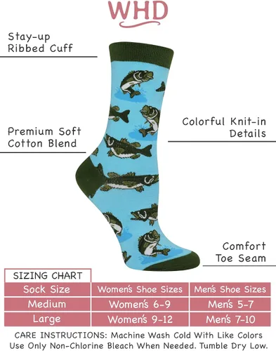 Vista 3 de WHD Bass Socks Gift For Bass Fishing Lovers