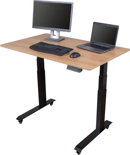 Vista 8 de Stand Up Desk Store Escritorio eléctrico de altura ajustable con memoria programable (marco negro/parte superior negra mate, 48 pulgadas de ancho)