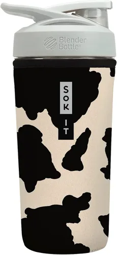 Vista 40 de Sok It BotlSok Botella Mezcladora de Proteínas con Funda Aislante de Neopreno (Floral Abstracto, Se Ajusta a Mezcladoras de 24oz)