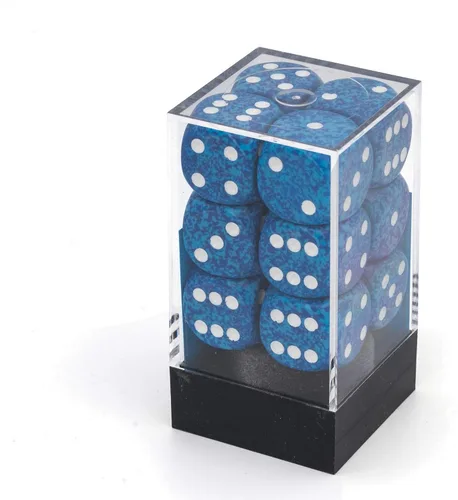 Vista 2 de Chessex DND - Juego de dados poliédricos de plástico con agua moteada de 0.63 pulgadas, Dungeons and Dragons, incluye 12 dados – D6 (CHX25706)