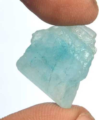 Vista 2 de GEMHUB Aguamarina áspera suelta 15.00 ct Aguamarina azul natural Piedra curativa, Aguamarina áspera para joyería, Gema, Brasil - Aguamarina