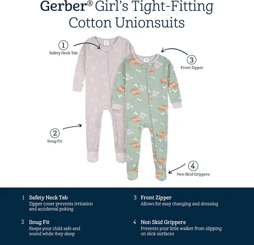 Vista 6 de Gerber Pijamas de pies para bebé, niña - 4