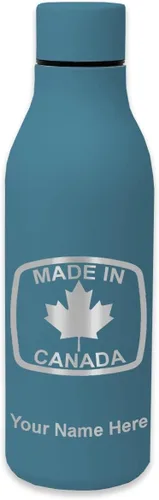 Vista 11 de LaserGram Botella de agua de acero inoxidable de doble pared, hecha en Canadá, grabado personalizado incluido