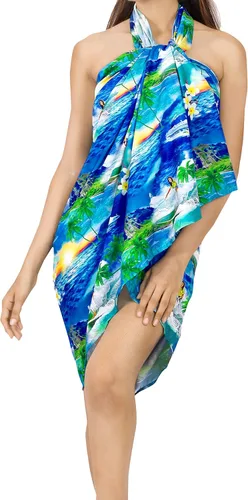 Vista 2 de HAPPY BAY Women's Sarong Wrap Cover ups Pareo