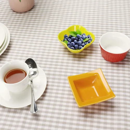 Vista 5 de Manteles, Cubiertas de Mesa Rectangulares Vintage de Algodón Puro a Cuadros Gingham, Manteles de Tamaño Grande para Navidad, Vacaciones, Hogar