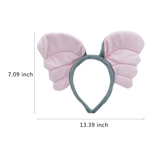 Vista 7 de Diademas de animales con orejas de elefante 3 unidades suaves para cosplay