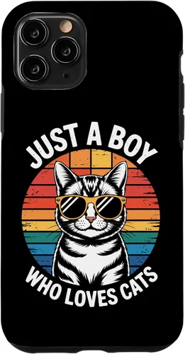 Vista 29 de Just A Boy Who Loves Cats Cat Dad Kitty Parent Feline Boys Case for iPhone 16