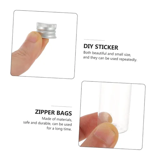 Vista 5 de Tapón de rosca Botellas de aluminio 30pcs Botellas pequeñas Tapas Contenedores dispensadores de plástico