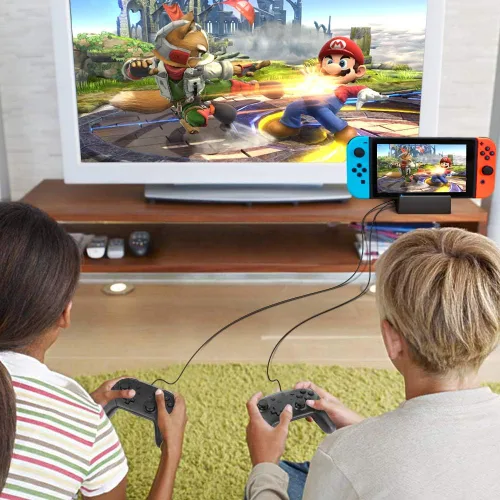 Vista 7 de Ponkor Nintendo Switch Dock, Mini Portable Switch Docking Station HDMI TV Adapter Switch Charger Dock Set Reemplazo ideal para Nintendo Switch Dock