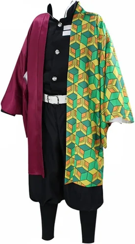 Vista 3 de Giyuu Cosplay Costume Giyuu Cosplay Kimono Robe Uniform Outfit Full Set Halloween Suit