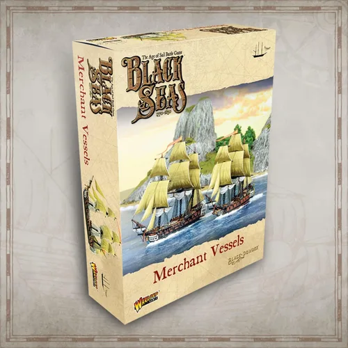 Vista 4 de Wargames Delivered - Black Seas The Age of Sail Merchant Buques incluye 2 recipientes de resina y metal - Juego de mesa de acorazado por Warlord