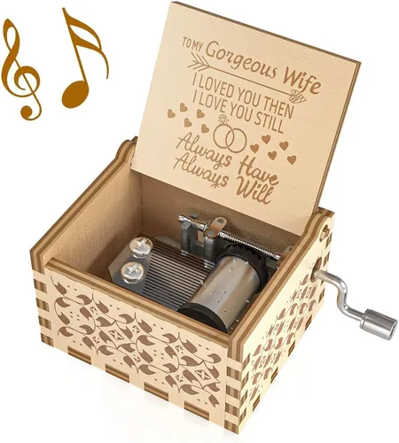 Vista 7 de Ucuber Caja de música con melodía «You are My Sunshine», regalo para mamá de parte de la hija, cajas vintage de tamaño miniatura grabadas con láser