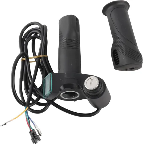 Vista 5 de Agarres eléctricos universales para manillar, 1 par de pantallas de voltaje de batería LCD impermeables con función de bloqueo para bicicleta