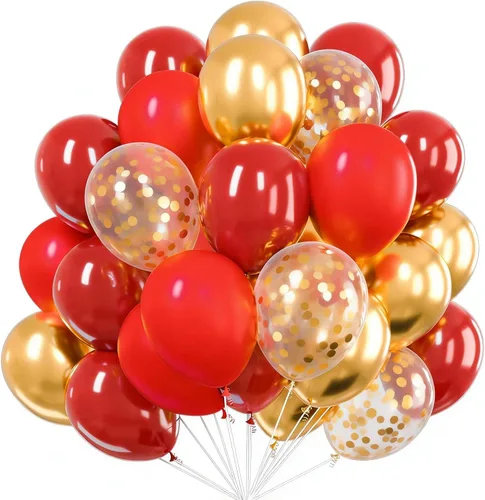 Vista 12 de PartyWoo Globos negros y dorados, 66 globos de 12 pulgadas color negro mate cromado metálico dorado para graduación, baby shower, cumpleaños, Año