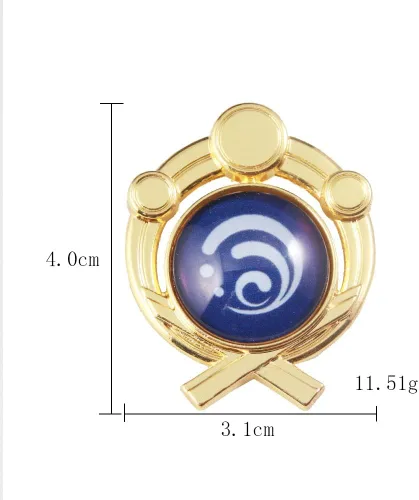Vista 2 de Genshin Impact Vision Broche Pines Broche luminoso Ojo de Dios Accesorios para proyectos de juego para mujer