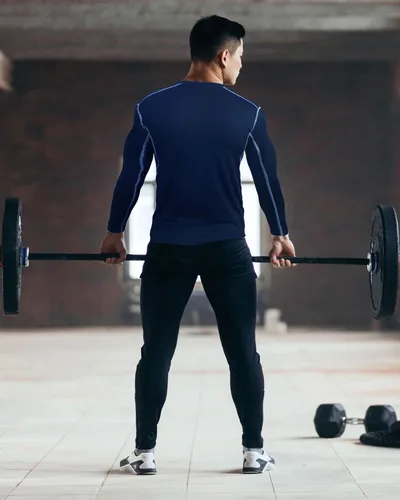 Vista 5 de Hicarer Paquete de 6 camisas de compresión atléticas para hombre, camisetas de manga larga para correr, para entrenamiento deportivo