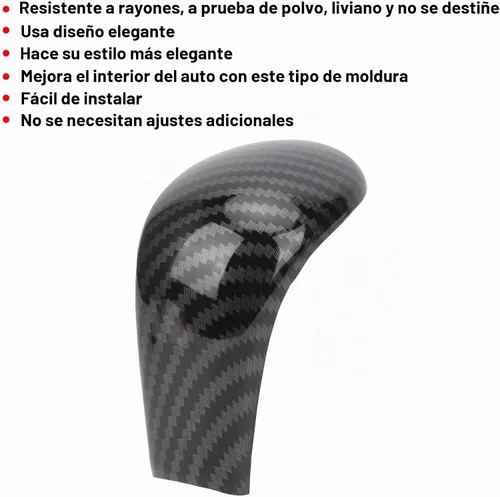 Vista 3 de Pomo de palanca de cambios interior de fibra de carbono, estilo fibra de carbono, para Frontier NP300 2015‑2019