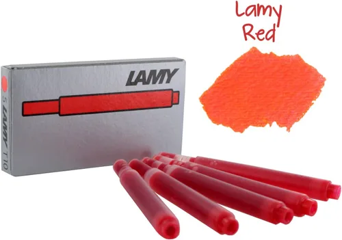 Vista 2 de Lamy Cartuchos de tinta para pluma estilográfica, tinta roja, paquete de 10 (LT10RD)