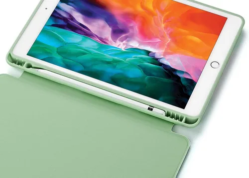 Vista 6 de Funda compatible con Apple iPad 9.7 2018 iPad 6ª generación/iPad de 5ª generación 2017 con soporte para lápices, funda protectora delgada y suave