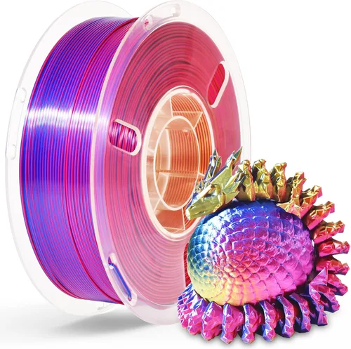 Vista 18 de Silk Rainbow 3D Printer Filament 1.75mm Multi-Color PLA Filament Fast Color Change Candy Color 3D Printing Filament, 1kg Spool Color caramelo