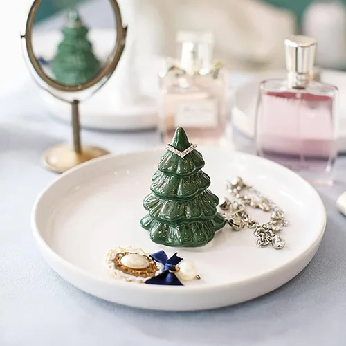 Vista 5 de ONDIAN CHUNCIN - Jewelry Dish, Ceramics Ring Dish, Christmas Tree Jewelry Tray, Nordic Style Key Tray, Trinket Dish, Birthday Gifts for Friend