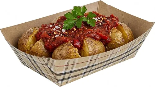Vista 28 de Restaurantware -Bio Tek - Bandejas de alimentos de 2 onzas, 400 bandejas de papel desechables para alimentos, resistentes, a prueba de grasa, botes