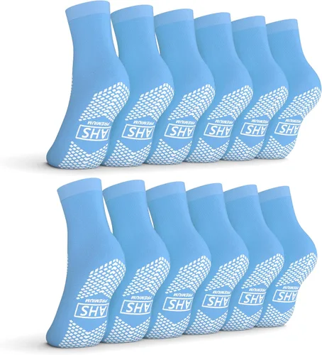 Vista 5 de AMERICAN HOSPITAL SUPPLY Calcetines antideslizantes con agarre – 6 pares Calcetines hospitalarios para hombres y mujeres Antideslizantes