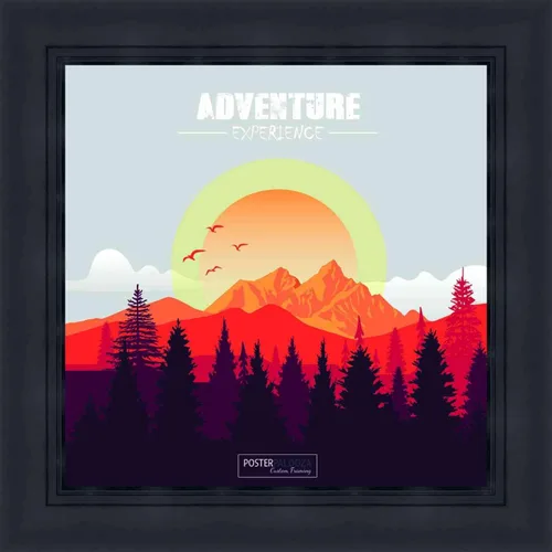 Vista 5 de Poster Palooza 5x5 Inch Contemporary Black Complete Wood Square Picture Frame with UV Acrylic Plexiglass, Foam Board Backing & Hardware Included