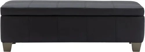 Vista 11 de 41" Storage Ottoman, Storage Bench with Safety Hinge, Upholstered Synthetic Leather Ottoman Bench for Bedroom, Living Room, Entryway, Hallway, Foot