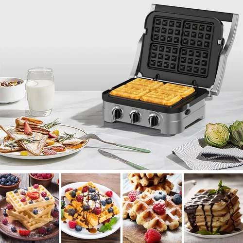 Vista 7 de Placas de gofres solo para Cuisinart Griddler GR-4N, GR-5B, GR-6 y GRID-8N Series, revestimiento antiadherente para hornear placas de gofres por