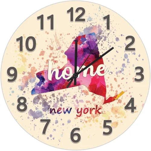 Vista 72 de UFunhome Reloj de pared con mapa del estado de Nevada, acuarela, Estados Unidos, reloj redondo de madera, funciona con pilas, silencioso, sin