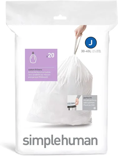 Vista 25 de simplehuman Forro para bote de basura de ajuste personalizado, 45 litros/12 galones, 20 unidades (paquete de 2)