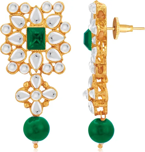Vista 8 de Aheli Ethnic Indian Necklace Earring Maang Tikka Set Traditional Bollywood Fashion Jewelry for Women Blue