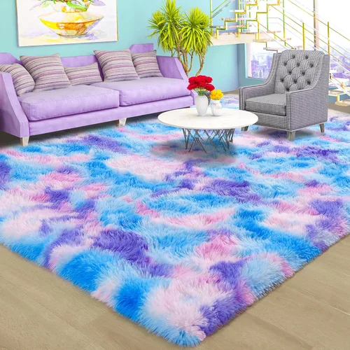 Vista 41 de Foxmas Alfombras de Área Suaves y Esponjosas para Dormitorio, Habitación de los Niños, Alfombra de Guardería de Felpa Peluda, Alfombras Peludas