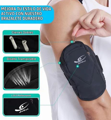 Vista 4 de HiRui Soporte universal cómodo para teléfono, pulsera ajustable para ejercicio, compatible con iPhone 17/16/15/14/Plus/Pro Samsung Galaxy todos