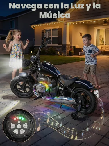 Vista 7 de ANPABO Motocicleta eléctrica para niños de 24 V con licencia BMW para niños Negro