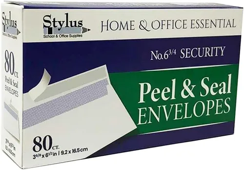 Vista 4 de 80 sobres blancos autoadhesivos para envío de cartas N6 3/4 3 5/8 x 6 1/2 pulgadas
