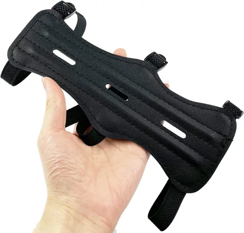 Vista 5 de Paquete de 2/5 protectores de brazo de tiro con arco de cuero protector de antebrazo ajustable