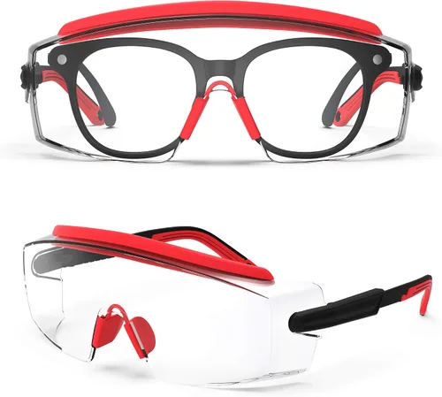 Vista 13 de Gafas de seguridad antivaho Gafas de seguridad sobre gafas protectoras con lentes antiarañazos ajustables