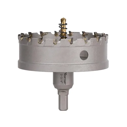 Vista 45 de Sierra perforadora de carburo de 1-1/2 pulgadas (1.496 in) para metal duro, cortador de agujeros con punta de carburo de tungsteno con broca piloto