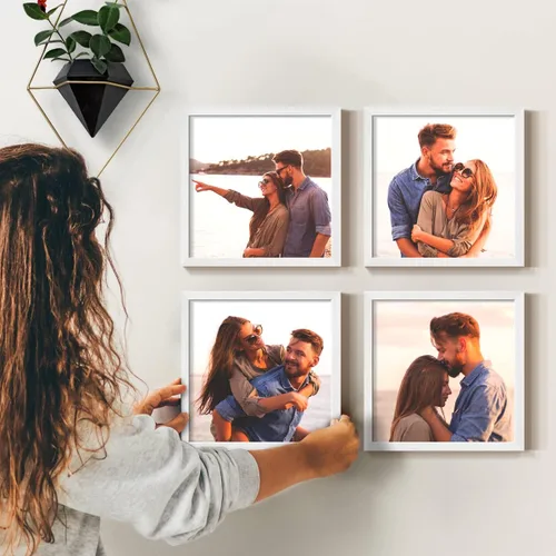 Vista 22 de Renditions Gallery Impresiones fotográficas personalizadas de 8 x 8 con marcos de fotos de madera real. Crea collage de fotos personalizado con Azul