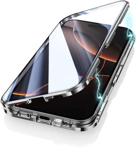 Vista 18 de Funda Henghui magnética con cierre compatible con iPhone 11, de vidrio, con protector de lente de cámara y protector de pantalla, cierre de Azul