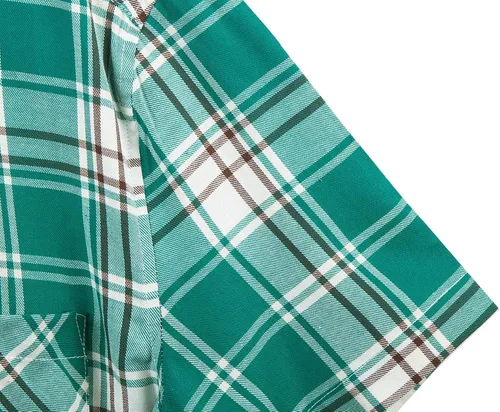 Vista 6 de Men's Button Down Plaid Short Sleeve Work Casual Western Shirt