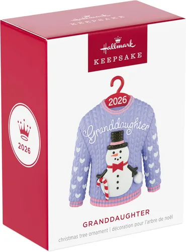 Vista 7 de Hallmark Keepsake Adorno de Navidad (suéter de muñeco de nieve nieta 2026)
