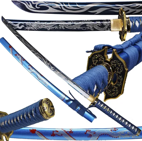 Vista 2 de Kamaiwo -1045/1060 hechas a mano forjadas a mano, auténticas, las katanas japonesas son un regalo único para hombres. El acero de alto carbono