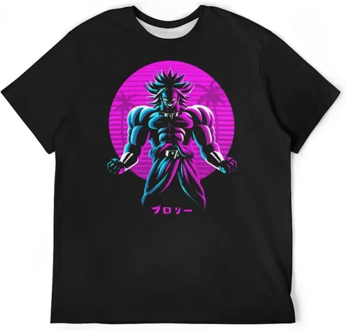 Vista 5 de Saiyajin Broly - Camisetas casuales para hombre, manga corta, unisex, cuello redondo, camisetas para jóvenes y adultos
