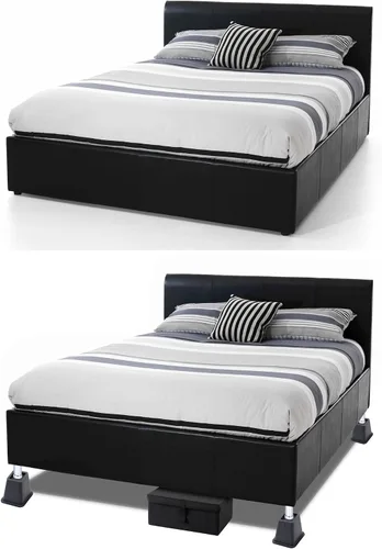 Vista 3 de HOME IT Elevadores de cama negros de alta calidad de 5 a 6 pulgadas, elevadores de muebles apilables resistentes para dormitorio universitario