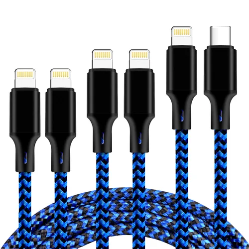 Vista 17 de Cable USB a Lightning, paquete de 5 cables de carga rápida para iPhone Negro