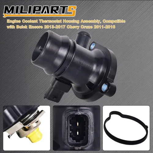 Vista 3 de Ensemble de carcasa de termostato refrigerante de motor MILIPARTS, compatible con Buick Encore 2013-2020 Chevy Cruze 2011-2016 OE 55579010 25200455